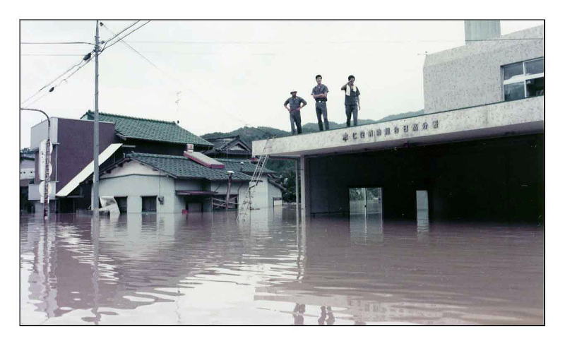 日高村の水害の記録写真です。